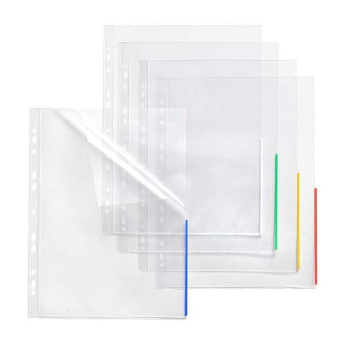 Prospekthülle oben + halbseitig rechts offen A4 Überbreite 310x235/217mm transparent/weiß PP Folder Sys 45 325 (PACK=10 STÜCK) transparent/blau von FolderSys GmbH