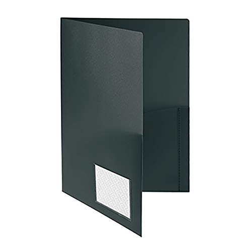 Broschüren-Mappe PP A4, Standard, runde Taschen, schwarz von FolderSys