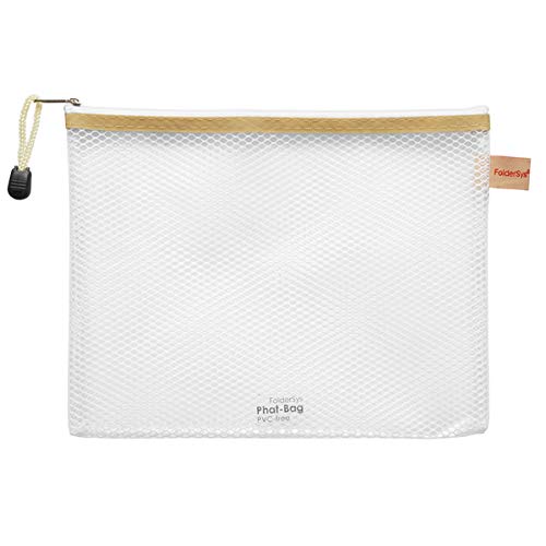 Reißverschluss-Beutel "Phat-Bag", A5, 254mm breit, transpartent/beige von FolderSys