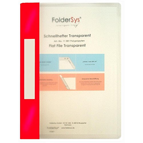 Schnellhefter A4, PP, Transparent, bordeauxrot von FolderSys