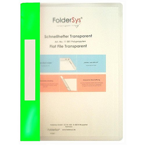 Schnellhefter A4, PP, Transparent, grün von FolderSys