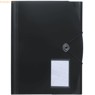 Foldersys Sammelmappe Jumbo A4 PP mit Gummizug schwarz von Foldersys
