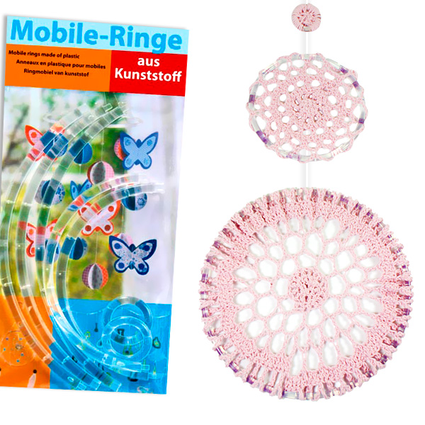 2 Mobile-Ringe, transparent, zum Stecken, Durchm. 12cm und 20cm, für Traumfänger von Folia Bringmann