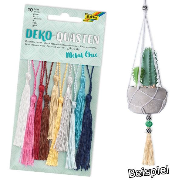 Deko-Quasten "Metallic", 10 Stück von Folia Bringmann