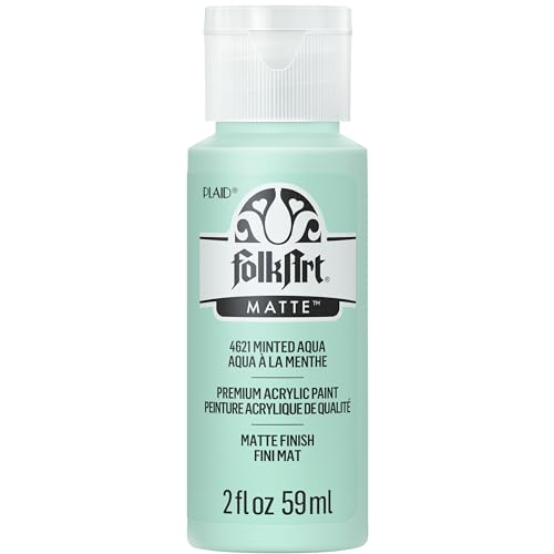 FolkArt Acrylic Craft Paint, 2 oz, Matte Finish Acrylfarbe in verschiedenen Farben (57 ml), 4621 Minzaqua, Minziertes Aqua, 2 Fl Oz (Pack of 1), 2 Unze von FolkArt