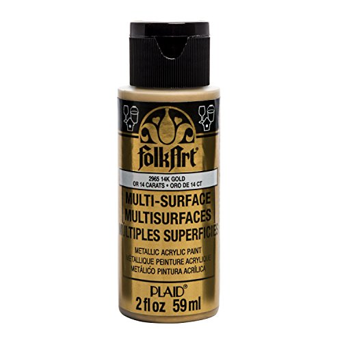 FolkArt PE2965 Multi-Surface 14K 2oz Metallic-Acrylfarbe, Aus 14-karätigem Gold, 1 count (Pack of 1) von FolkArt