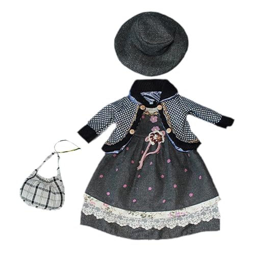 Folpus 1/3 Puppenkleid Kostüme Anhängerpuppe für Kinder Geburtstagsgeschenke Bildungskleid Doll Kleidung für 60 cm-65cm Puppe, Schwarz von Folpus