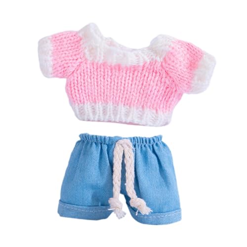 Folpus 15cm Mode Puppenkleidung Puppenzubehör Jeanshose Ersatz Gestrickte Kleidung Accessoire Mädchen Puppen Outfits Kinder Spielzeug, Rosa von Folpus