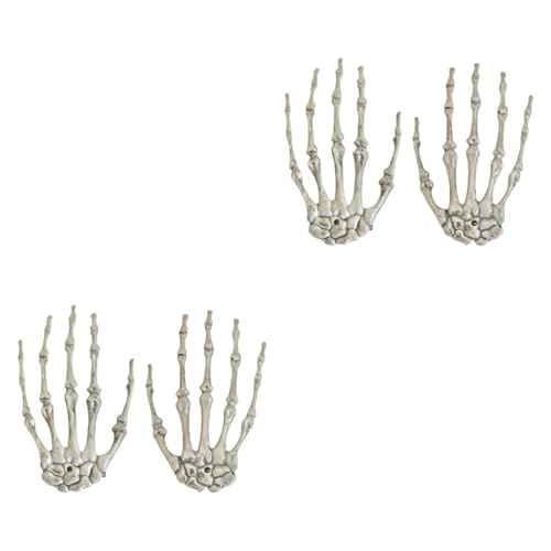 Folpus 4X Gothic Totenkopf Haarspange Totenkopf Krallen Clip Haar Stilvolle Accessoires Haarnadel für Halloween Urlaub Outdoor Geschenke, 2 Paar Links Rechts von Folpus