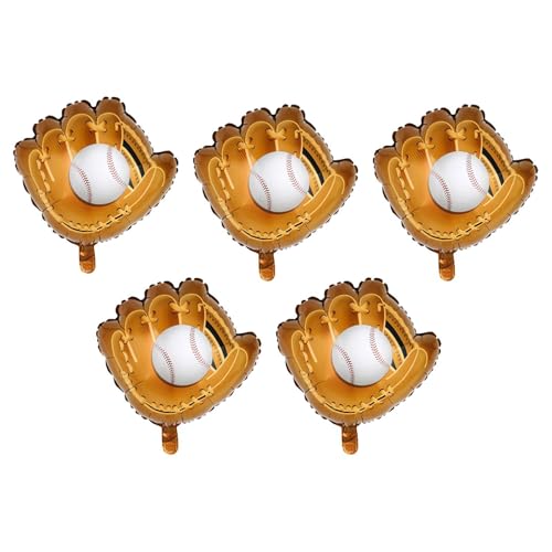 Folpus 5Pcs Folienballons Dekorative Modische Party Dekorationen Geburtstag Party Ballon für Hochzeit Jungen und Mädchen, Weiß, Baseballhandschuh von Folpus