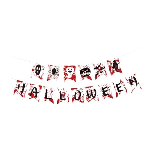 Folpus Halloween-Banner-Dekoration, hängende Banner-Girlande, Spukhaus, Fenster, Heimdekoration, Wanddekoration, blutige Banner-Flaggen für den Hof von Folpus