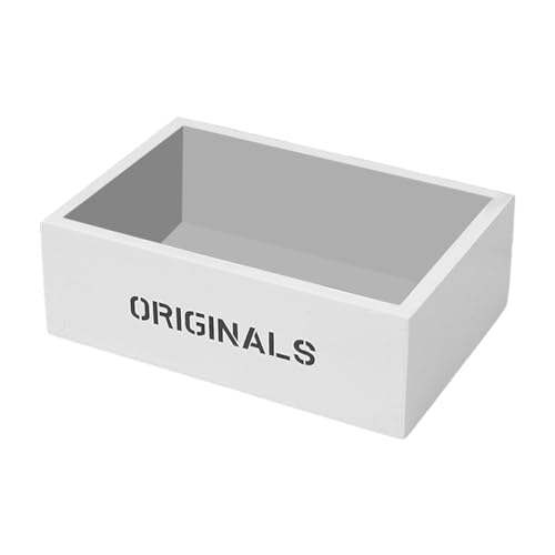 Folpus Holzbox-Organizer, Aufbewahrungstablett, Schrank, Heimtisch, Mittelstückhalter, Behälter zum Ordnen von Schmuck, Toilettenartikeln, Nähen, Weiß von Folpus