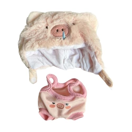 Folpus Kleidung für 20cm Plüsch Puppe Puppe Outifit Kuscheltiere Kleidung Hut Hosenträger Hose, mit Hut von Folpus