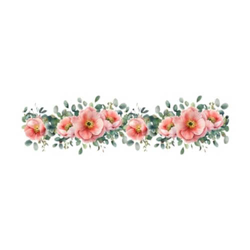 Folpus Wandtattoo Blumen, Blumen-Wandaufkleber aus PVC, Moderne Wandkunst, Wandbilder für Schlafzimmer, Flur, Küche, Büro, Heimdekoration, Hell-pink von Folpus