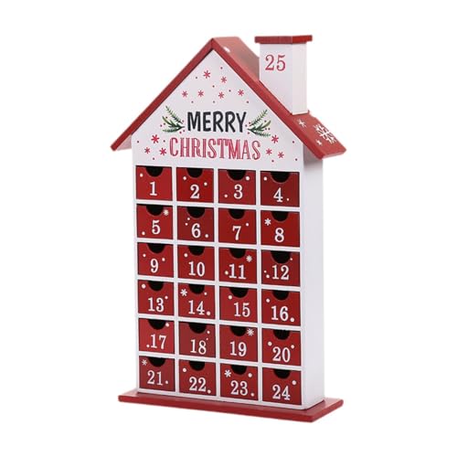 Folpus Weihnachts-Adventskalender aus Holz zum Befüllen, Bauernhaus mit Schubladen, Adventskalenderboxen leer für Kinder, Erwachsene, Urlaub, Büro von Folpus