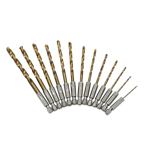 13 STÜCKE/SATZ 1,5-6,5 MM HSS Schnellarbeitsstahl Titan Beschichtet 1/4 Sechskantschaft Bohrer Set Werkzeuge von FonFou