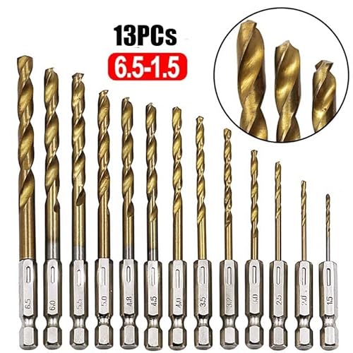 13 Teile/satz Spiralbohrer Set Säge Set HSS Titan Beschichtet Bohrer Holzbearbeitung Holz Tool1.5~6.5mm for Metall Hot von FonFou