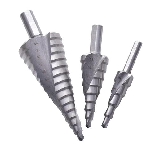 4-12/20/32 mm Stufenbohrer HSS Stufenbohrer-Set mit gerader Nut Titanbeschichtetes Holz Metall Lochschneider Kernbohrer-Set(5PCS) von FonFou