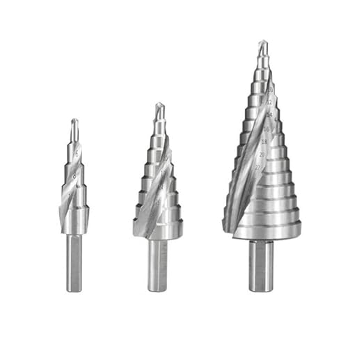 4-12 4-20 4-32 6-60 mm Pagodenbohrer Schraubenbohrer Kernbohrwerkzeug Schnellarbeitsstahl HSS Spiralrillenmetall Stahl Stufenbohrer(3pcs 4-12 4-20 4-32) von FonFou