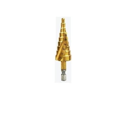 4-12mm 4-20mm 4-32mm HSS Stufenbohrer mit gerader Nut Holz Metall Lochschneider Kernbohrwerkzeuge Set Elektrowerkzeuge Stufenbohrer(Hex shank 4-20) von FonFou