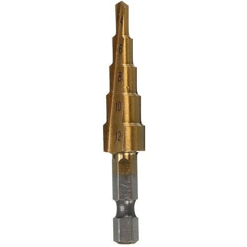 4-22 4-12 4-20 4-32 3-12 mm HSS-Titanbeschichteter Stufenbohrer, Elektrowerkzeug for Metall-Holz-Lochschneider, konischer Kegelbohrer(4-12mm) von FonFou