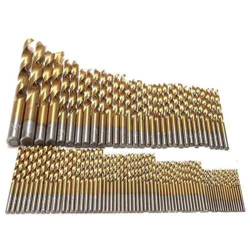 50/99 Stück 1,5 mm-10 mm Titan HSS-Bohrer Beschichteter Edelstahl HSS-Hochgeschwindigkeits-Bohrer-Set for elektrische Bohrwerkzeuge(99Pcs) von FonFou