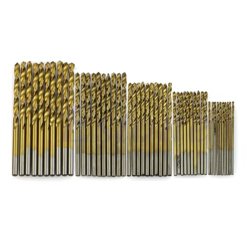 50 Stück 1/1,5/2/2,5/3 mm titanbeschichtetes HSS-Schnellarbeitsstahl-Bohrer-Set-Werkzeug von FonFou