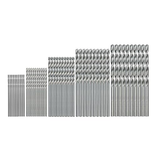 50 Stück titanbeschichtetes HSS-Hochgeschwindigkeits-Mini-Spiralbohrer-Set 1,0-3,0 mm Zylinderschaft-Bohrer-Set GriffHolzbearbeitungswerkzeug von FonFou