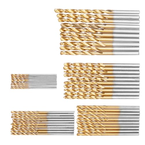 50 Stücke 1/1,5/2/2,5/3mm HSS Hochgeschwindigkeitsstahl Bohrer Set Titanbeschichtete Bohrer Werkzeug Elektrowerkzeuge von FonFou