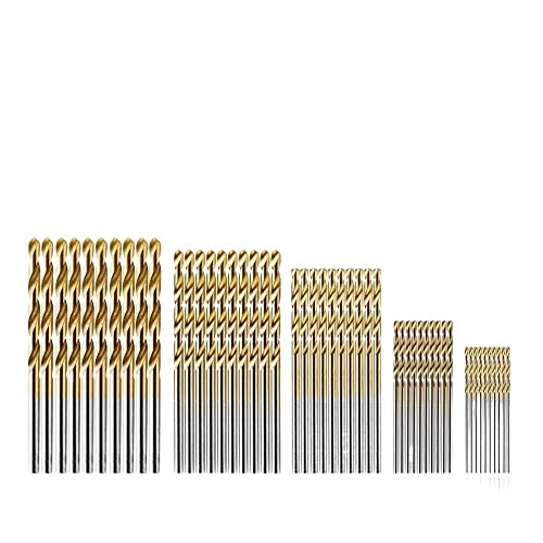 50 Stücke 1/1,5/2/2,5/3mm Professionelle Titanbeschichtete Bohrer HSS Hochgeschwindigkeitsstahl Bohrer Set Werkzeug Elektrowerkzeuge(Titanium Coated) von FonFou