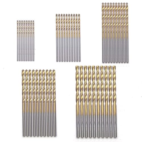 50 Teile/Satz 1/1,5/2/2,5/3mm Spiralbohrer Säge Set HSS High Steel Titanbeschichteter Bohrer Holzbearbeitung Holzwerkzeug von FonFou