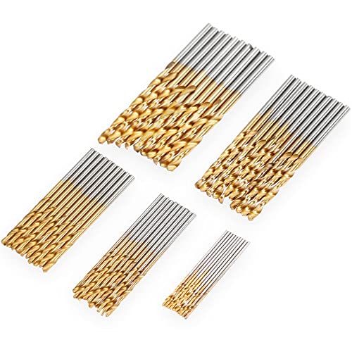 50 Teile/Satz 1/1,5/2/2,5/3mm Spiralbohrer-Set Säge-Set HSS High Steel Titanbeschichteter Bohrer Holzbearbeitungs-Holzwerkzeug von FonFou