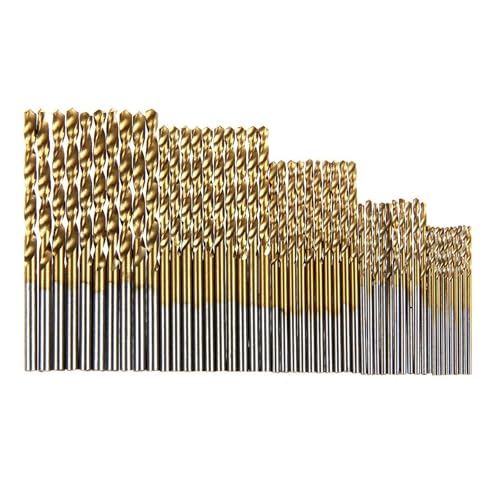 50-teiliges Titan-beschichtetes HSS-Schnellarbeitsstahl-Bohrer-Set Metall-Lochrillen-Bohrer-Säge-Tischler-Holzbearbeitungswerkzeuge(50pcs) von FonFou