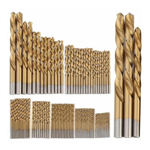 99 STÜCKE 1,5 mm-10 mm Spiralbohrer-Set Säge-Set HSS-Stahl Titanbeschichteter Bohrer for Elektro-Metall-Holzbearbeitungs-Bohrer-Werkzeugsatz von FonFou