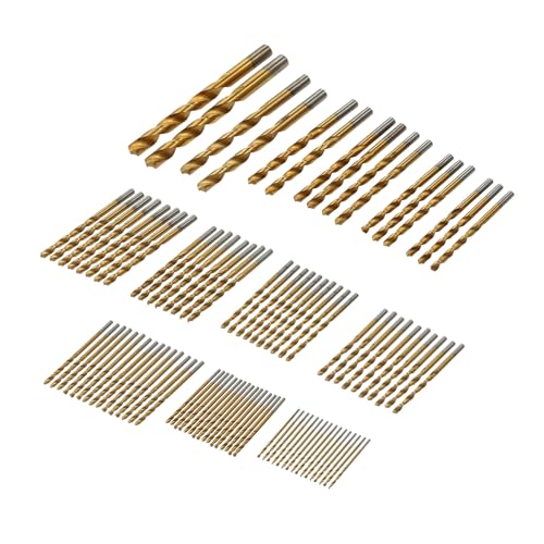 99 STÜCKE Titan HSS-Bohrer 1,5 mm-10 mm Beschichteter Edelstahl HSS-Hochgeschwindigkeits-Bohrer-Set for Elektrobohrer von FonFou