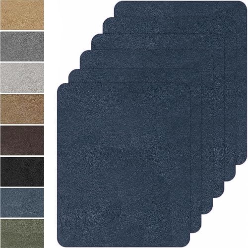 Flicken Selbstklebend Stoff,6 Stück 20x30cm Mikrofaser-Patches,Stoff Reparatur Patches Selbstklebend,Samt Reparaturflicken für Sofa, Autositze, Kleidung (Dunkelblau) von Fondlife