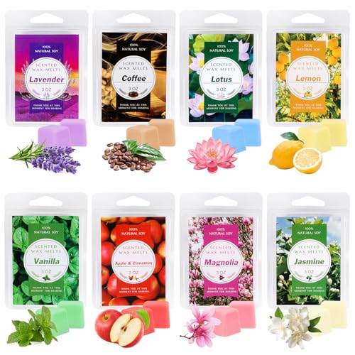 Fonyet Duftwachs für Duftlampe 8 Düfte Duftwachs Wax Melts Sojawachs Scentsy Duftwachs, Duftlampe Wachs für Hochzeiten, Geburtstag, Valentinstag, Weihnachten von Fonyet