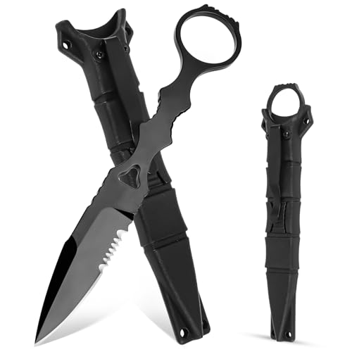 Fonyet Neck Knife Messer EDC Messer mit Kydex Scheide Outdoor Klein Messer 17cm Stiefelmesser Gürtelmesser Scharfes Kampfmesser Campingmesser Tactical Knife für Outdoor Survival von Fonyet