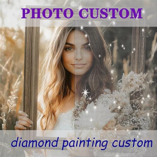 Diamond Painting Personalisiert, Benutzerdefinierte 5D Diamond Painting Eigenes Foto, Custom Personalisiertes Diamond Painting, Personalisiert Design Diamant Malerei Bilder Set Home Decor 30x30cm Y-26 von Fooyho