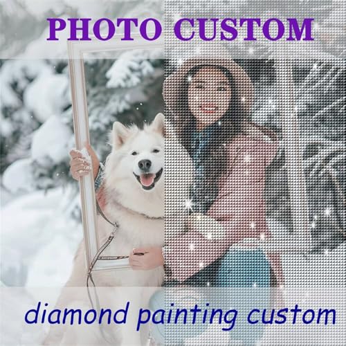 Diamond Painting Personalisiert, Benutzerdefinierte 5D Diamond Painting Eigenes Foto, Custom Personalisiertes Diamond Painting, Personalisiert Design Diamant Malerei Bilder Set Home Decor 30x30cm Y-18 von Fooyho