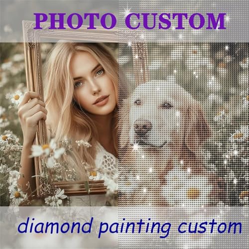 Diamond Painting Personalisiert, Benutzerdefinierte 5D Diamond Painting Eigenes Foto, Custom Personalisiertes Diamond Painting, Personalisiert Design Diamant Malerei Bilder Set Home Decor 30x30cm Y-30 von Fooyho