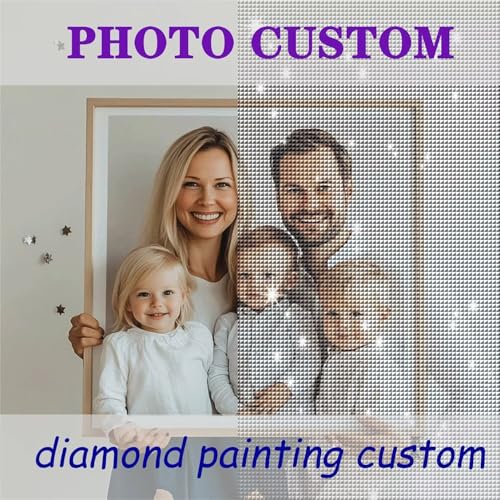 Diamond Painting Personalisiert, Benutzerdefinierte 5D Diamond Painting Eigenes Foto, Custom Personalisiertes Diamond Painting, Personalisiert Design Diamant Malerei Bilder Set Home Decor 30x40cm Y-80 von Fooyho