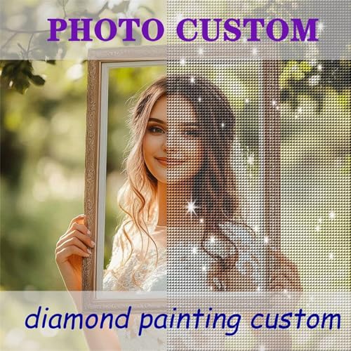 Diamond Painting Personalisiert, Benutzerdefinierte 5D Diamond Painting Eigenes Foto, Custom Personalisiertes Diamond Painting, Personalisiert Design Diamant Malerei Bilder Set Home Decor 40x40cm Y-28 von Fooyho