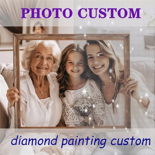 Diamond Painting Personalisiert, Benutzerdefinierte 5D Diamond Painting Eigenes Foto, Custom Personalisiertes Diamond Painting, Personalisiert Design Diamant Malerei Bilder Set Home Decor 40x50cm Y-20 von Fooyho