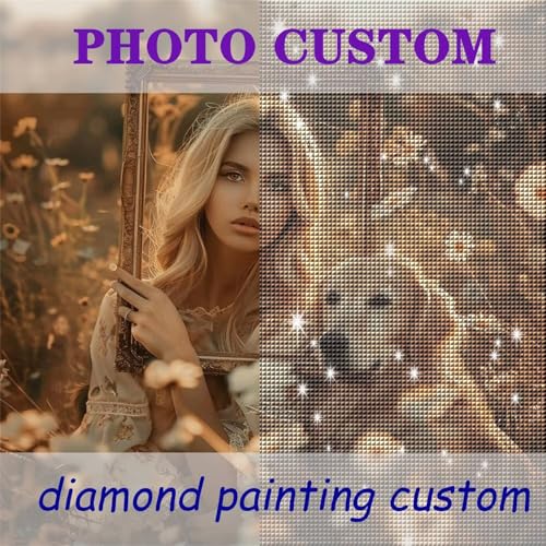 Diamond Painting Personalisiert, Benutzerdefinierte 5D Diamond Painting Eigenes Foto, Custom Personalisiertes Diamond Painting, Personalisiert Design Diamant Malerei Bilder Set Home Decor 40x50cm Y-22 von Fooyho