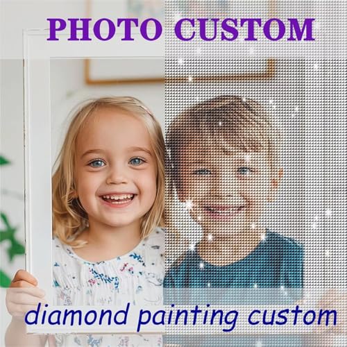 Diamond Painting Personalisiert, Benutzerdefinierte 5D Diamond Painting Eigenes Foto, Custom Personalisiertes Diamond Painting, Personalisiert Design Diamant Malerei Bilder Set Home Decor 60x60cm Y-94 von Fooyho