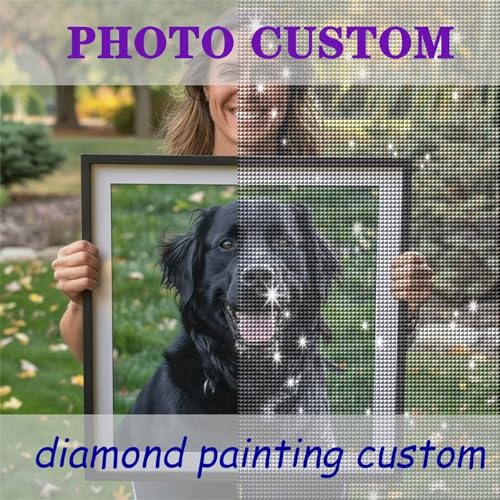 Diamond Painting Personalisiert, Benutzerdefinierte 5D Diamond Painting Eigenes Foto, Custom Personalisiertes Diamond Painting Personalisiert Design Diamant Malerei Bilder Set Home Decor 80x100cm Y-24 von Fooyho