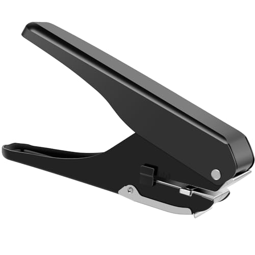 Foppla Slot Hole Punch Multifunktional Oval Loch Loch Punch Metal ID-Karte Hand Puncher Hochleistungshilfe-Loch Puncher präzise Papier ein Loch Stanzwerkzeug für Papierausweise(schwarz) von Foppla