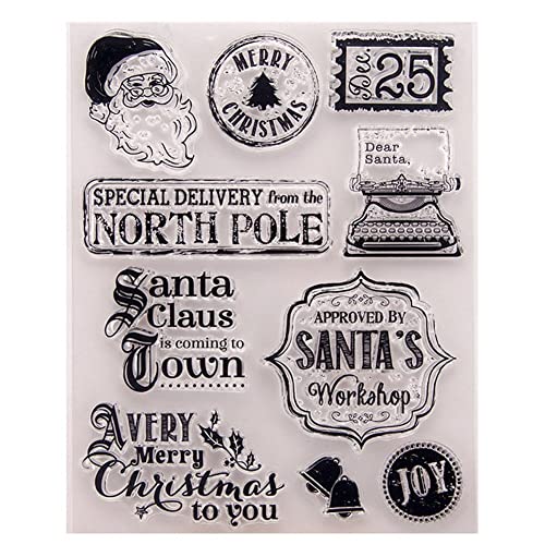 Christams Thema Clear Stamp Für Diy Scrapbooking -karten Erstellen Klare Stempel Weihnachten Muster Holiday Party Gefälligkeiten von Fopytu