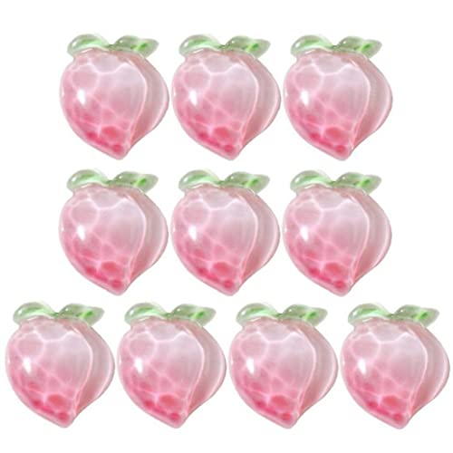 Fopytu 10 Pcs Niedliche Pfirsich -reize Süße Pfirsich Harz Flatback Charms Für Telefonhülle Ornament Scrapbooking Handwerk Machen Haarclip DIY Dekoration von Fopytu